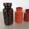Vintage Pottery Fat Lava Onion Vases from Scheurich, Germany, Set of 3 5