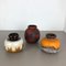 Multi-Colored Fat Lava Ceramic Vases from Scheurich, Germany, 1970s, Set of 3 3