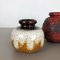 Multi-Colored Fat Lava Ceramic Vases from Scheurich, Germany, 1970s, Set of 3, Image 4