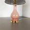 Lámpara de mesa de cristal de Murano opalino rosa de Cenedese Vetri, años 60, Imagen 4