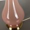 Lámpara de mesa de cristal de Murano opalino rosa de Cenedese Vetri, años 60, Imagen 11