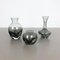 Hand Blown Crystal Glass Vases from Friedrich Kristall, Germany, 1970s, Set of 3 2