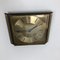 Reloj de pared Hollywood Regency vintage de latón, Alemania, Imagen 3