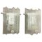 Ice Glass Metal Wall Light from Kaiser Leuchten, Germany, 1960s, Set of 2 1