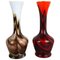 Vintage Pop Art Opalglas Vasen, Italien, 1970er, 2er Set 1