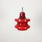 Lámpara colgante alemana de vidrio opalino rojo de Peill & Putzler, Germany, Imagen 9