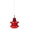 German Red Opal Glass Hanging Light from Peill & Putzler, Germany 1