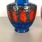 Vase en Poterie Fat Lava Op Art Multicolore de Bay Ceramics, Allemagne, Set de 2 9