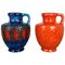 Vase en Poterie Fat Lava Op Art Multicolore de Bay Ceramics, Allemagne, Set de 2 1