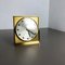 Hollywood Regency Brass Table Clock from Junghans, Germany, 1960s 3