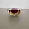 Large Faceted Sommerso Murano Glass Bowl or Ashtray, Italy, 1970s 3