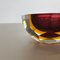 Large Faceted Sommerso Murano Glass Bowl or Ashtray, Italy, 1970s 10