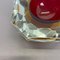 Large Faceted Sommerso Murano Glass Bowl or Ashtray, Italy, 1970s, Image 12
