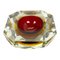 Large Faceted Sommerso Murano Glass Bowl or Ashtray, Italy, 1970s, Image 1