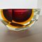 Large Faceted Sommerso Murano Glass Bowl or Ashtray, Italy, 1970s 11