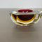 Large Faceted Sommerso Murano Glass Bowl or Ashtray, Italy, 1970s 8
