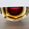 Large Faceted Sommerso Murano Glass Bowl or Ashtray, Italy, 1970s 9