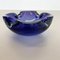 Heavy Blue Murano Glass Shell Bowl or Ashtray, Italy, 1970s 11