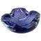 Heavy Blue Murano Glass Shell Bowl or Ashtray, Italy, 1970s 1