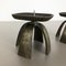 Brutalist Sculptural Metal Candleholders, France, 1970s, Set of 2 9
