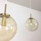 German Glass Ball Pendant Lamps from Glashütte Limburg, Set of 3 5