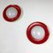 Round Metal & Opaline Glass Wall Sconces in Red & Yellow by Gio Ponti, Italy, 1960s, Set of 2 3