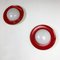 Runde Wandlampen aus Metall & Opalglas in Rot & Gelb von Gio Ponti, Italien, 1960er, 2er Set 3