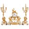 Louis XVI Clock and Candelabras in Ormolu and Marble, Set of 3, Image 1