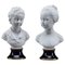 Limoges Porcelain Sculpture of Brongniart Children After Houdon by Tharaud, Set of 2 1