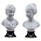 Limoges Porcelain Sculpture of Brongniart Children After Houdon by Tharaud, Set of 2, Image 1