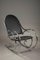 Sedia a dondolo in metallo cromato e similpelle, XX secolo, Immagine 9