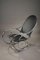 Sedia a dondolo in metallo cromato e similpelle, XX secolo, Immagine 3