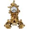 19th Century Napoleon III Gilt Bronze Clock in Rocaille Style 1