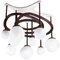 Lacquered Wood, Copper and Opaline Chandelier by Yves Faucheur 1