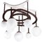 Lacquered Wood, Copper and Opaline Chandelier by Yves Faucheur, Image 1