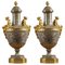 Mid-19th Century Vases in Ural Granite and Gilt Bronze, Set of 2 1