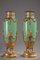Late 19th Century Green Jade and Gilt Brass Vases, Set of 2 2
