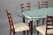 Italian Dining Set and Mahogany Chairs, Set of 7 3