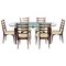 Italian Dining Set and Mahogany Chairs, Set of 7, Image 1