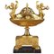 Bruciaprofumo centrotavola Impero francese in bronzo dorato e marmo, Immagine 1
