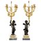 Mid-19th Century Bronze and Marble Candelabra, Set of 2, Image 1