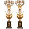 Late 18th Century Gilt Bronze and Marble Candelabra, Set of 2 1