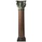 Large Red Granite and Bronze Column in Neoclassical Style 1