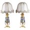 Paris Porcelain and Ormolu Oil Lamps with Polychromatic Decoration, Set of 2 1