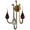 Art Deco Gilded Brass Sconce with Contemporary Glass Globes, 20th Century, Image 1