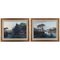 Landscape Paintings with Mill and Pastoral, Gouache on Paper, Set of 2 1