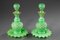 Grüne Mid-19th-Century Glasflaschen aus Opalglas, 2er Set 5