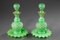 Mid-19th-Century Green Opaline Flasks, Set of 2, Image 5