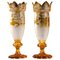 19th-Century Yellow Bohemian Crystal Vases, Set of 2 1