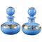Blue Opaline Perfume Bottles with Desvignes Decoration, Set of 2 1